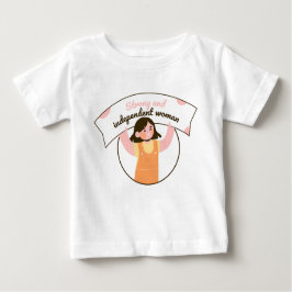 Camiseta De Bebé Chica sujetando a un Naranja de Rótulo