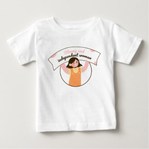 Camiseta De Bebé Chica sujetando a un Naranja de Rótulo