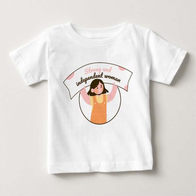 Camiseta De Bebé Chica sujetando a un Naranja de Rótulo (Anverso)