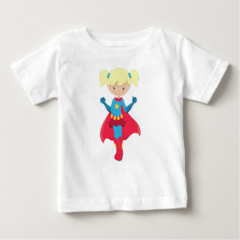 Camiseta De Bebé Chica Superhéroe, Chica Cute, pelo rubio, Cabo Roj