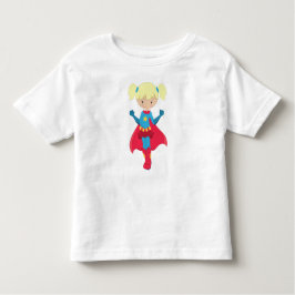 Camiseta De Bebé Chica Superhéroe, Chica Linda, Cabello Rubio, Capa