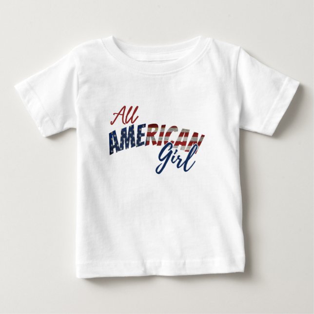 CAMISETA DE BEBÉ CHICA TOTALMENTE AMERICANA (Anverso)