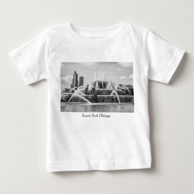 Camiseta De Bebé Chicago Buckingham Grayscale Baby T-Shirt (Anverso)