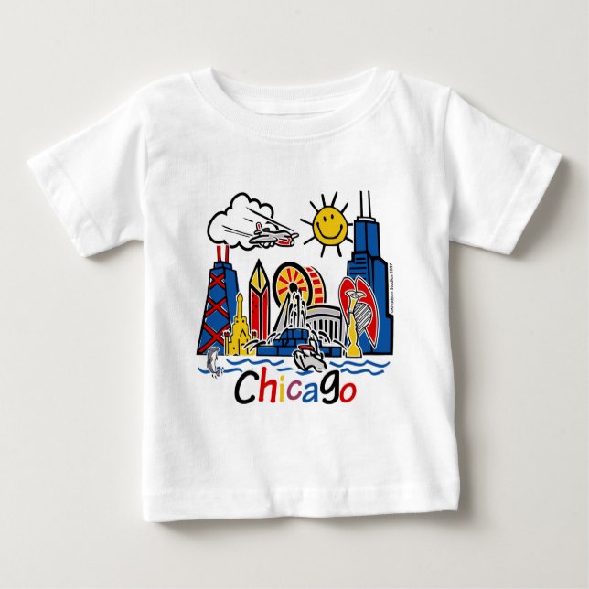 Camiseta De Bebé Chicago embroma horizonte (Anverso)