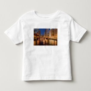 Camiseta De Bebé Chicago, Illinois, Skyline y Chicago River at 2