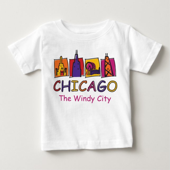 Camiseta De Bebé Chicago La Ciudad del Viento (Anverso)