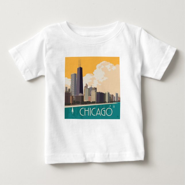 Camiseta De Bebé Chicago | Modern Skyline (Anverso)