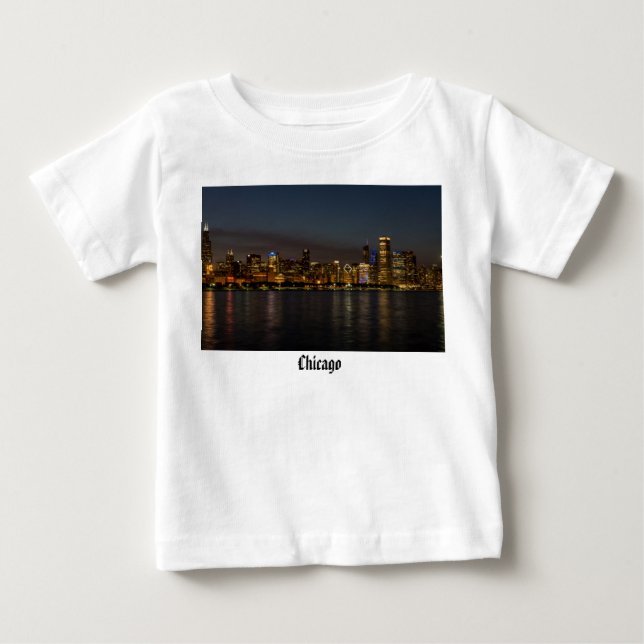 Camiseta De Bebé Chicago Night Cityscape (Anverso)