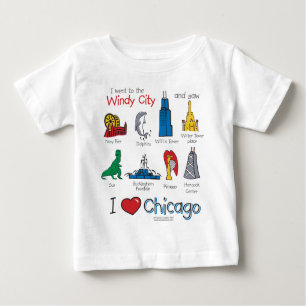 Camiseta De Bebé Chicago--Niño-Icono-NUEVO [Co