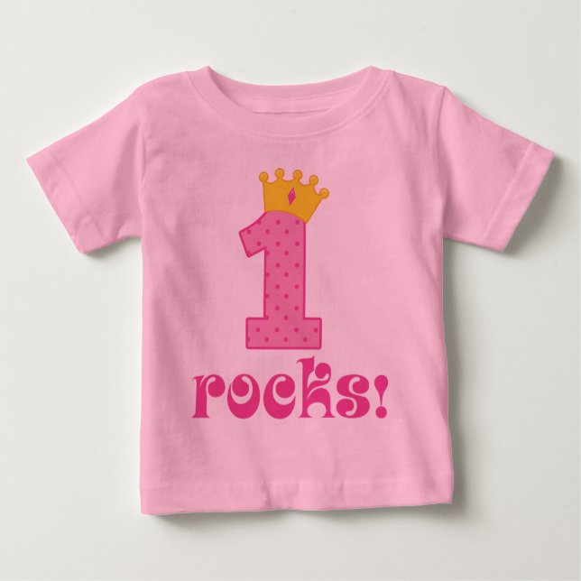 Camiseta De Bebé Chicas 1º cumpleaños (Anverso)
