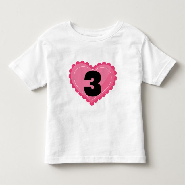 Camiseta De Bebé Chicas 3.ᵉʳ Corazón de cumpleaños (Anverso)
