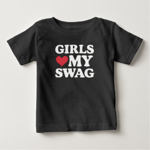 Camiseta De Bebé Chicas Aman Mi Corazón Swag Día de San Valentín
