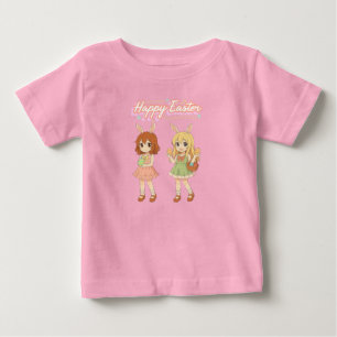 Camiseta De Bebé Chicas conejitas de Pascua de anime lindas