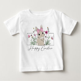 Camiseta De Bebé Chicas Conejo de Pascua Floral Primavera