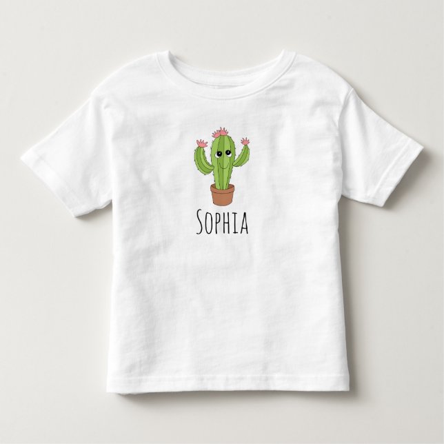 Camiseta De Bebé Chicas cuten planta y nombre de Kawaii Cactus (Anverso)