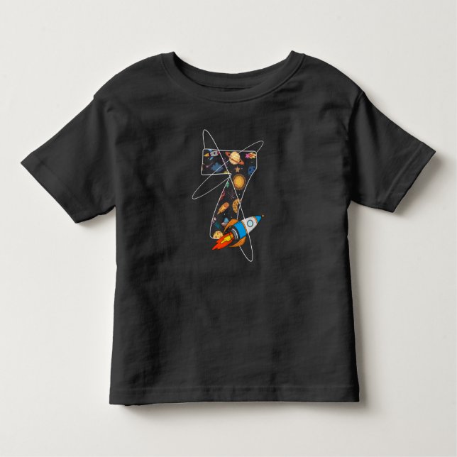 Camiseta De Bebé chicas de 7 años Astronauta de 7 años (Anverso)