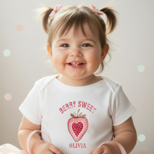 Camiseta De Bebé Chicas de Cumpleaños Fresa Dulce de Frutilla