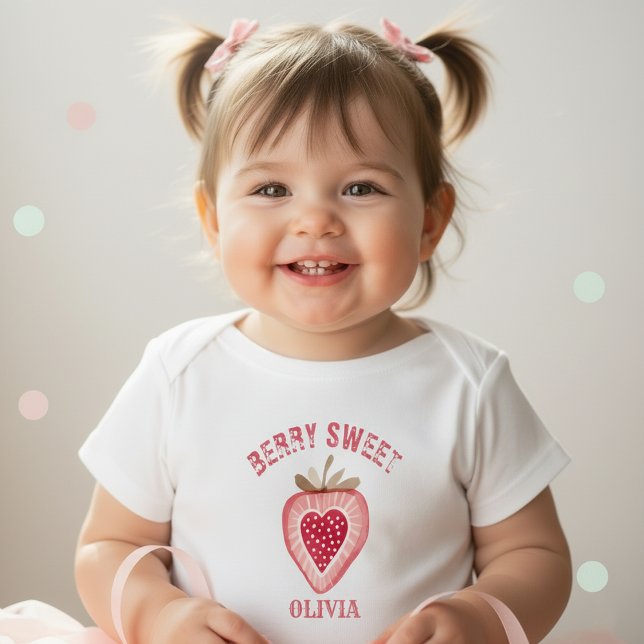 Camiseta De Bebé Chicas de Cumpleaños Fresa Dulce de Frutilla (Subido por el creador)