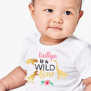 Camiseta De Bebé Chicas de Dinosaurios Salvajes