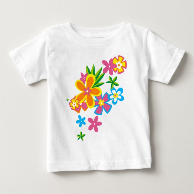 Camiseta De Bebé Chicas de flores hula hawaianas celestiales (Anverso)
