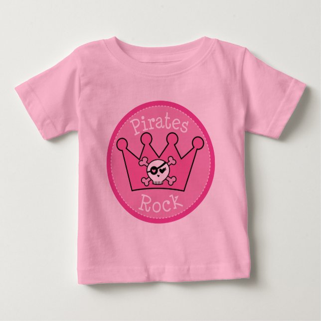 Camiseta De Bebé Chicas de rock piratas rosados (Anverso)