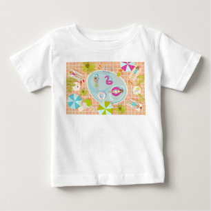 Camiseta De Bebé Chicas en bikini y chicos jugando juego de piscina