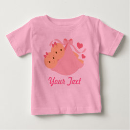 Camiseta De Bebé Chicas gemelos personalizados rosados
