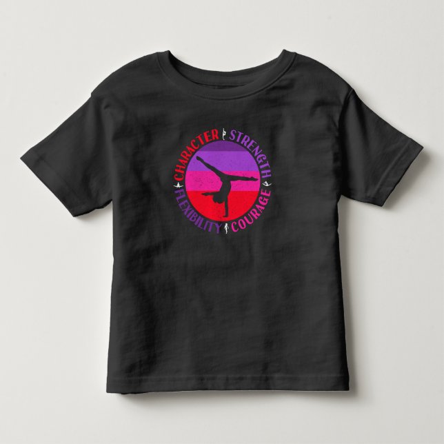 Camiseta De Bebé Chicas Gimnasia Fuerza de caracteres Valor (Anverso)