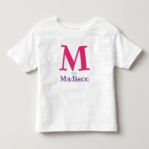 Camiseta De Bebé Chicas Nombre personalizado Carta inicial