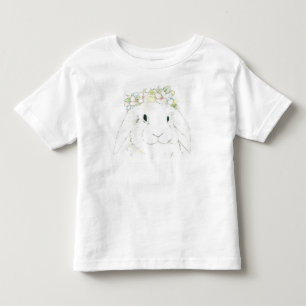 Camiseta De Bebé Chicas pequeños Tee Shirt Bunny Rabbit Flower Crow