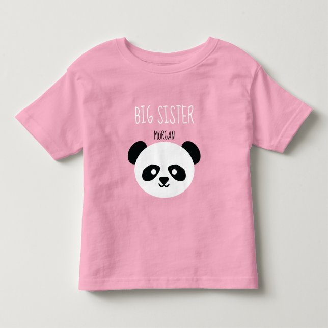 Camiseta De Bebé Chicas Personalizados Panda Kawaii Hermano (Anverso)