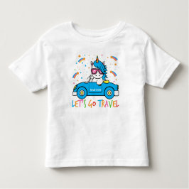 Camiseta De Bebé Chicas personalizados viajes en unicornio azul