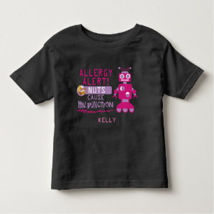 Camiseta De Bebé Chicas rosados Robot Nut Alergate Shirt