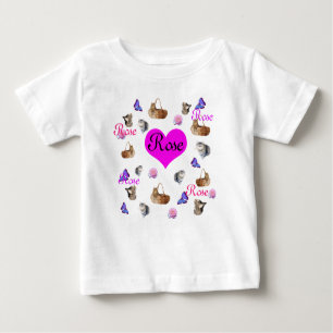Camiseta De Bebé Chicas Rosas Con Gatos Y Mariposas,