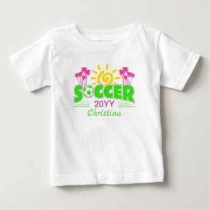 Camiseta De Bebé Chicas Soccer Sunshine Palm Trees