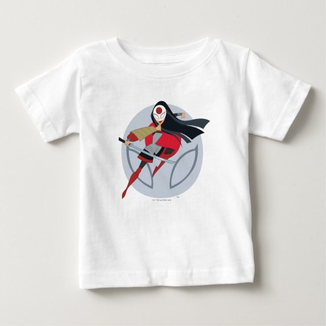 Camiseta De Bebé CHICAS Super Hero de DC Katana (Anverso)
