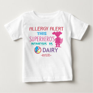 Camiseta De Bebé Chicas Súper Heroínas de Alerta de Alergia a Lácte