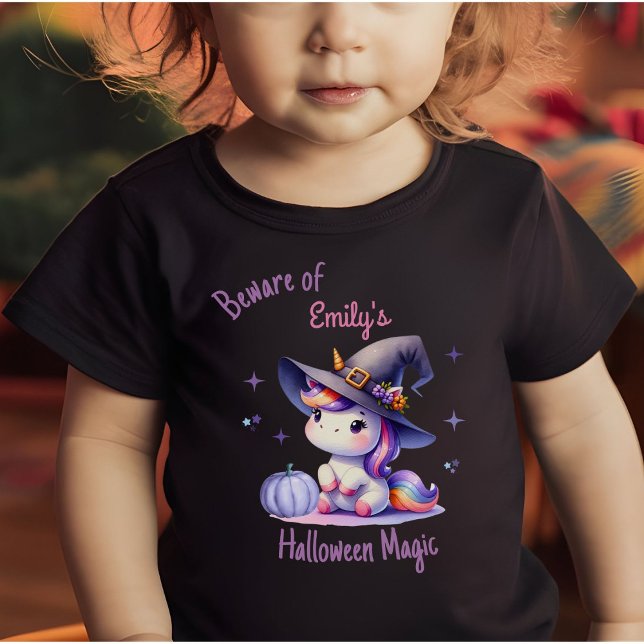 Camiseta De Bebé Chicas Unicornio Lindas Halloween Personalizadas (Subido por el creador)