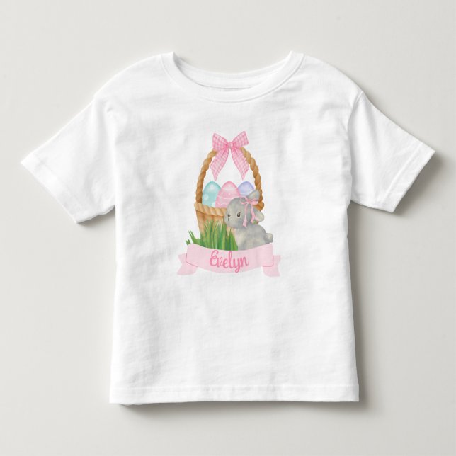 Camiseta De Bebé Chicas Watercolor Easter Basket (Anverso)