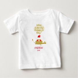 Camiseta De Bebé Chick in Nest First Christmas