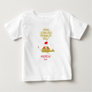 Camiseta De Bebé Chick in Nest First Christmas