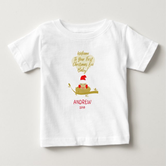 Camiseta De Bebé Chick in Nest First Christmas (Anverso)