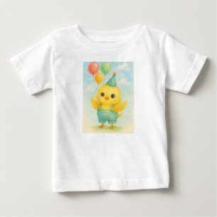 Camiseta De Bebé Chick lindo en los overoles - Cumpleaños de las ac