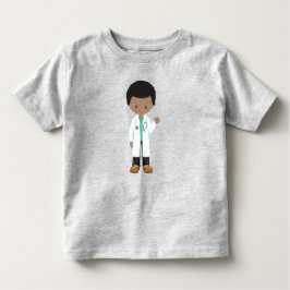 Camiseta De Bebé Chico afroamericano, médico, bata de laboratorio, 