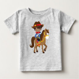 Camiseta De Bebé Chico afroamericano, vaquero, alguacil, caballo