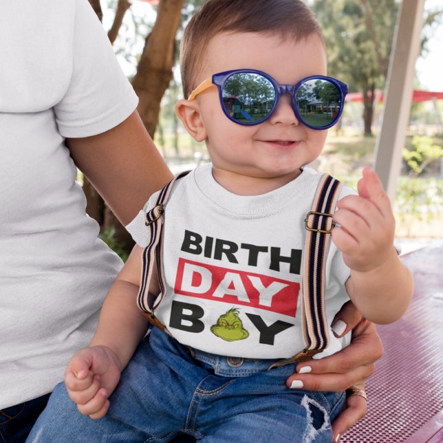 Camiseta De Bebé Chico Cumpleaños Copo de Nieve Grinch (Subido por el creador)
