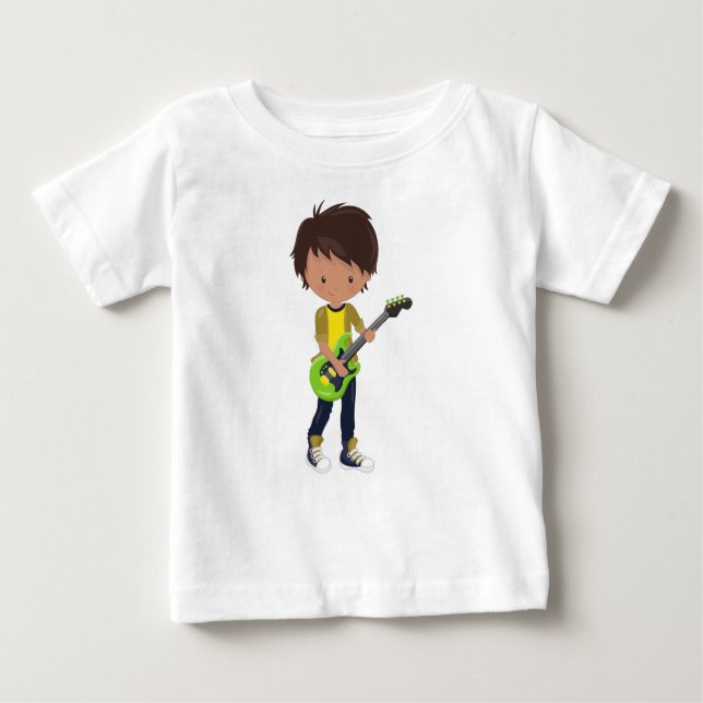 Camiseta De Bebé Chico de rock, chico latino, guitarrista, banda, m (Anverso)