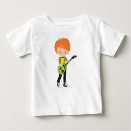 Camiseta De Bebé Chico de Rock, Pelo Naranja, Banda, Música, Guitar
