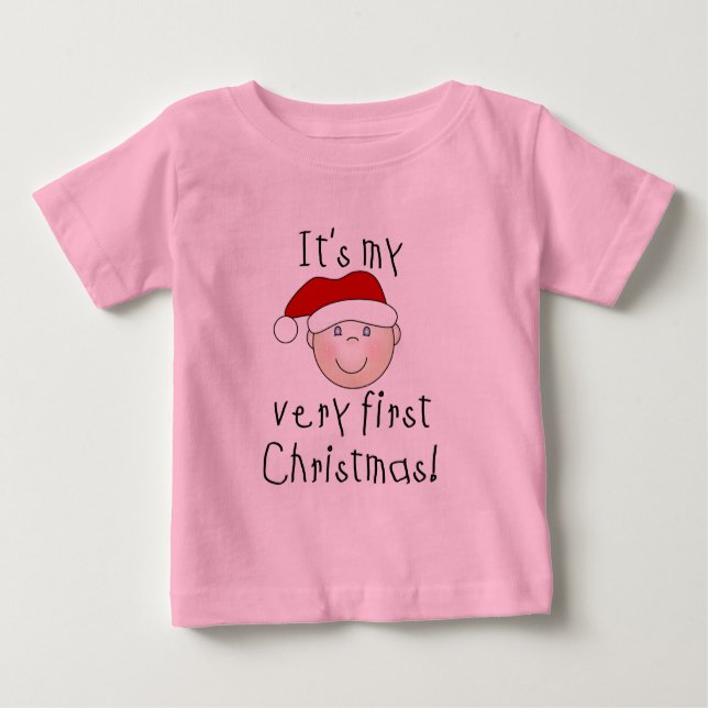 Camiseta De Bebé Chico, son mis primeros Navidades (Anverso)