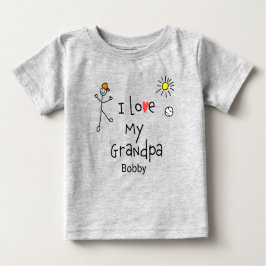 Camiseta De Bebé Chicos curados que amo a mi abuelo Baby Tee